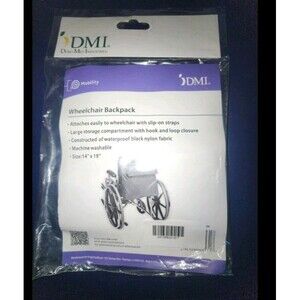 DMI Duro Med Industries Mobility 14" x 19" Black Storage Wheelchair Backpack